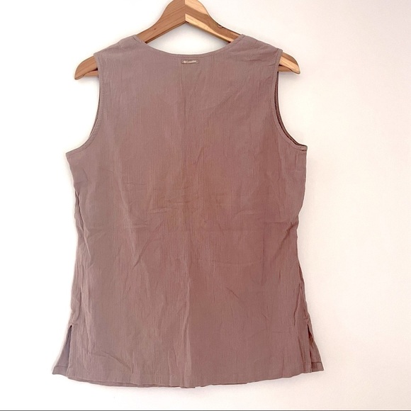 Columbia Brown Sleeveless V-Neck Cotton Cinch Bow Top Cocoa Brown Medium - Picture 5 of 8